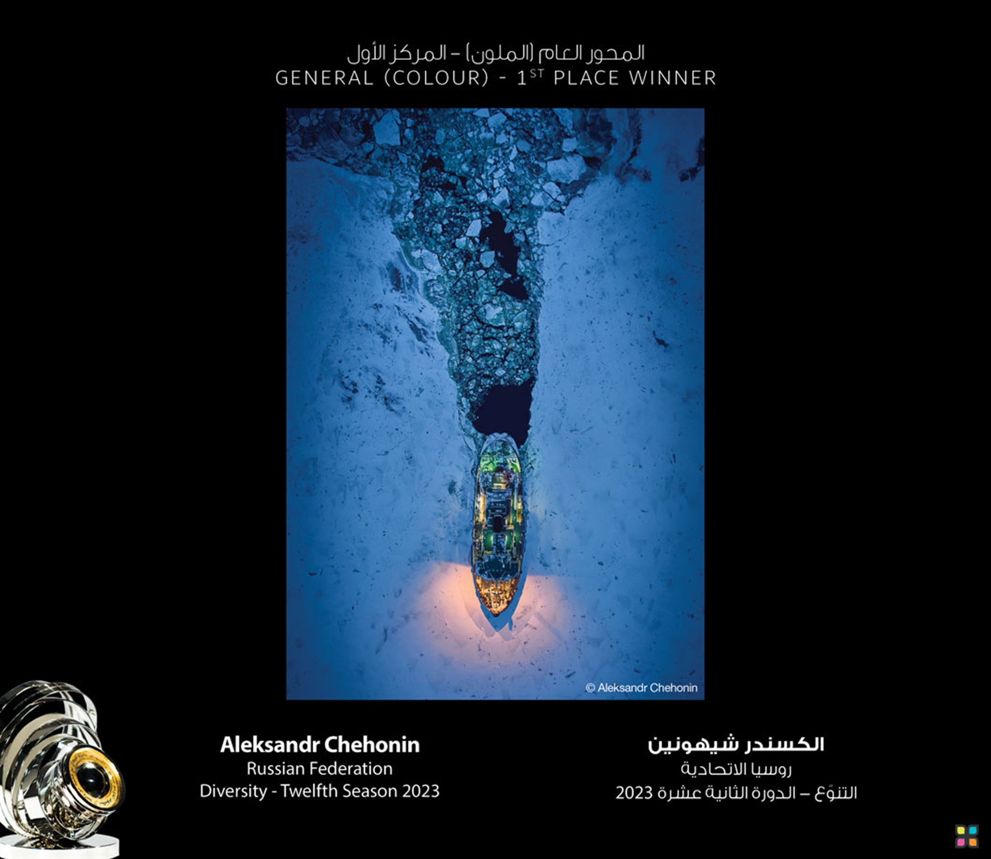 Icebreaker Surrounded by Ice