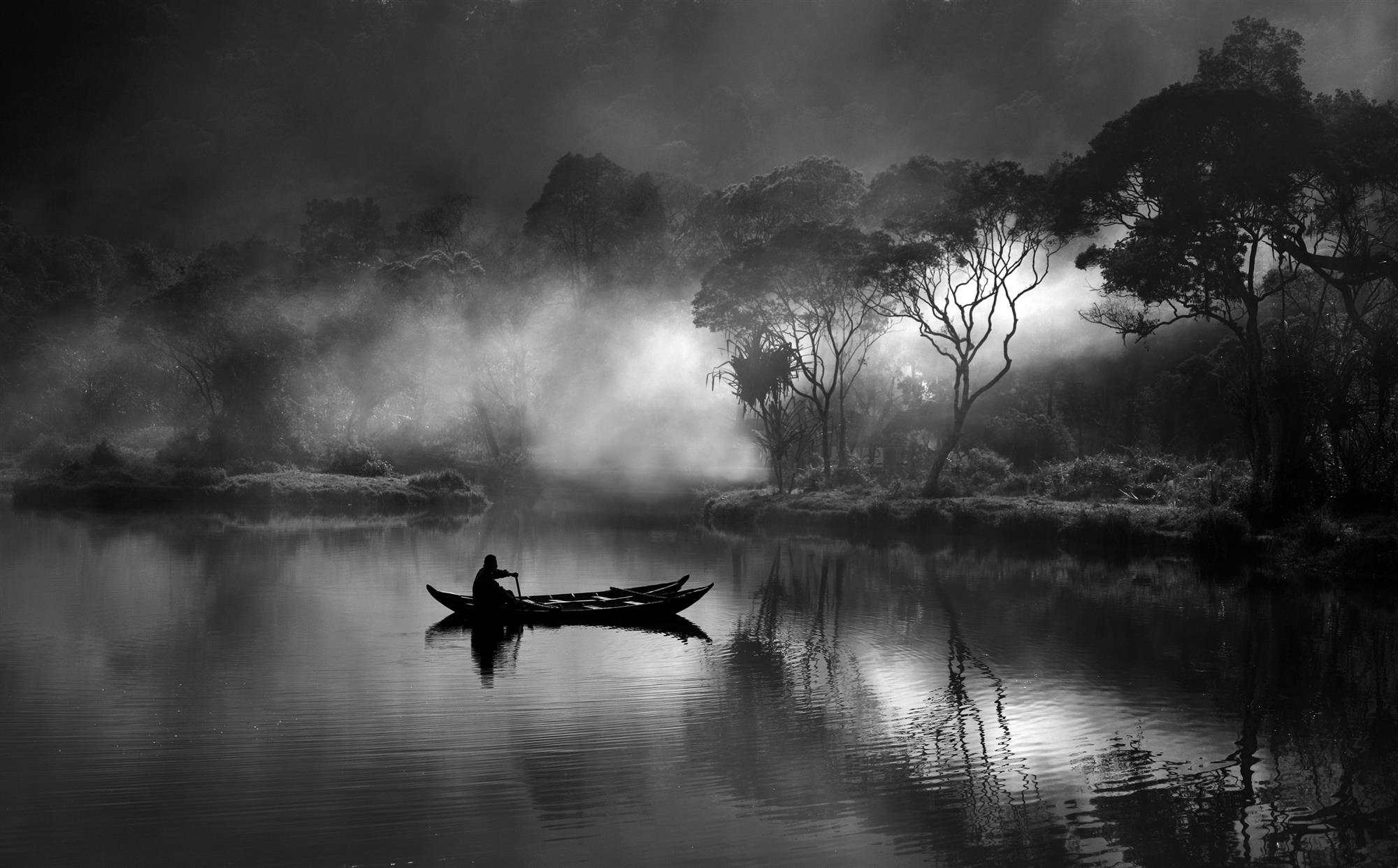 Mist over Mountain Lake