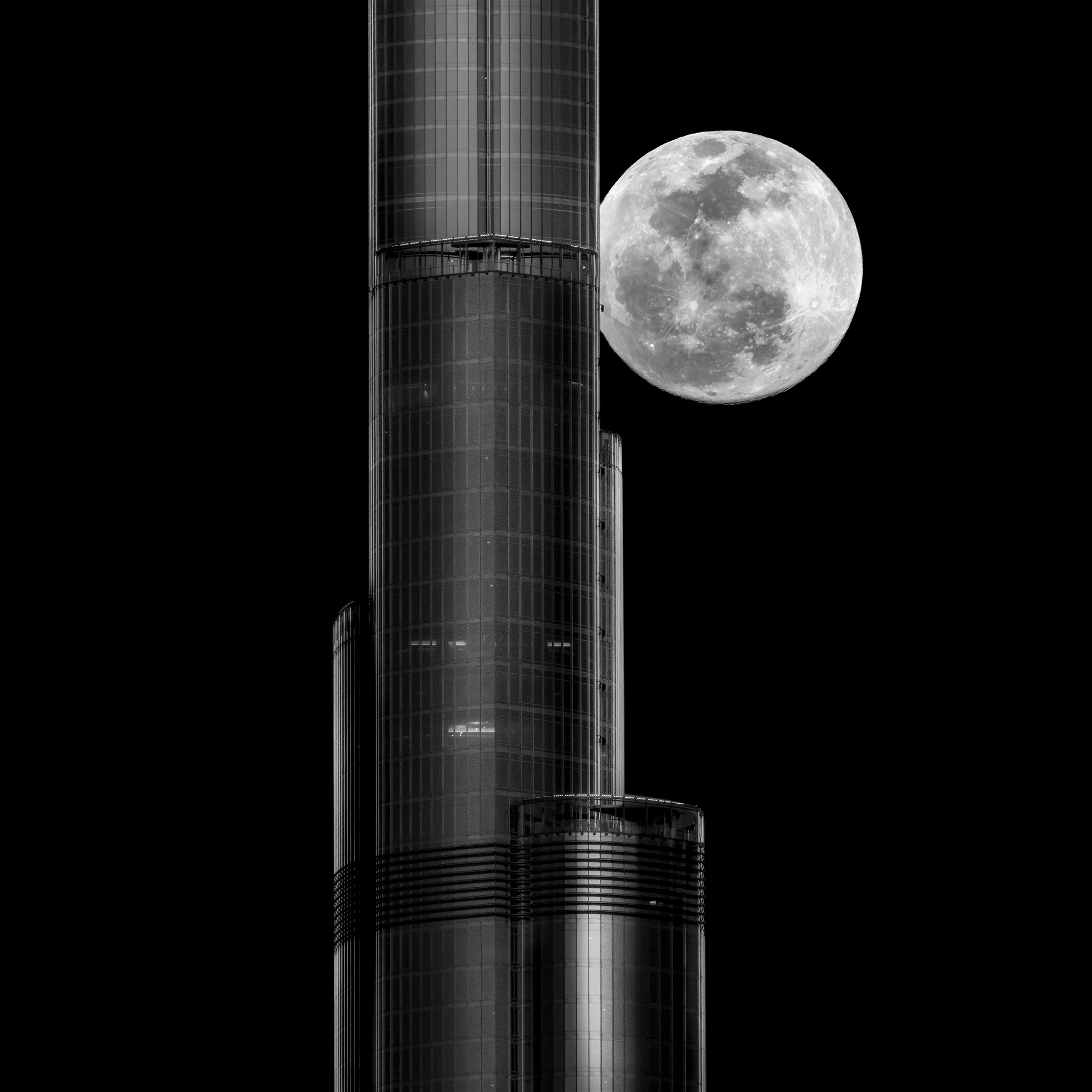 The Moon and The Burj Khalifah